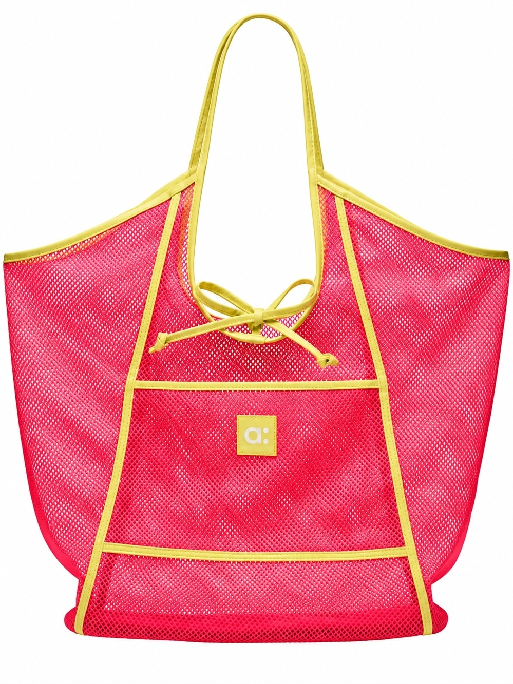 amika Guava Getaway Beach Tote Pink Mesh Bag NEW
